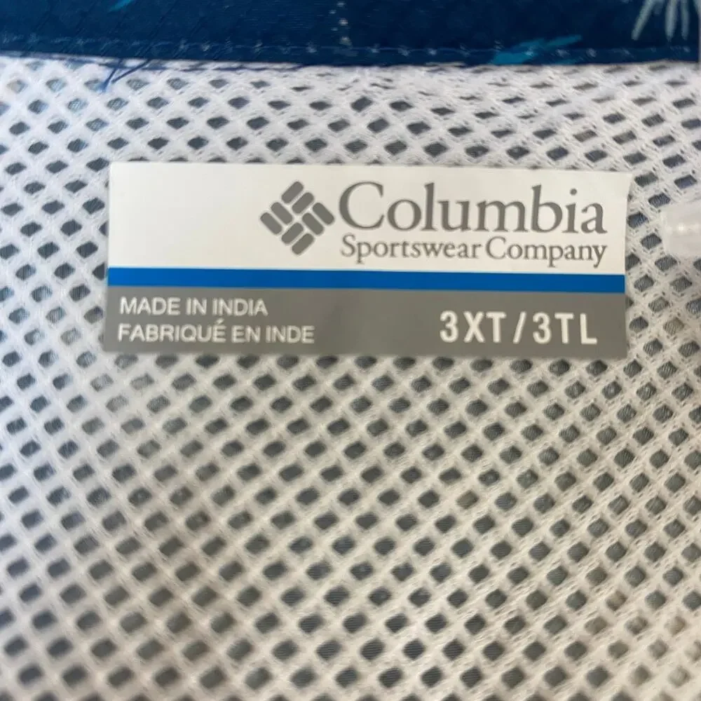 Columbia PFG Mens Fishing Super Slack Tide Camp Shirt 3XT Blue Lure Print NWT - Picture 9 of 12